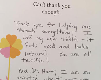 Hand written review 3 about Dr. Olivia Hart & Virginia Biological Dentistry by Patients in Glen Allen, VA